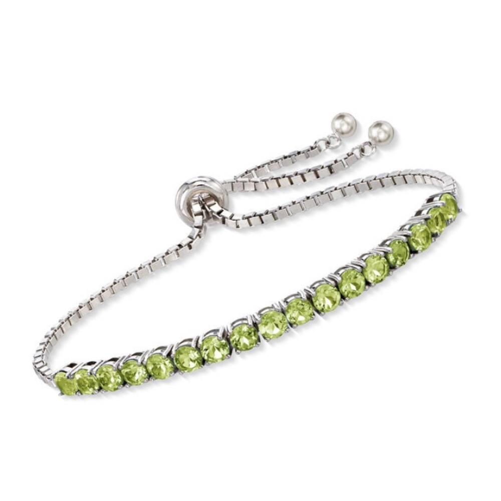 New Ross Simons Peridot Bolo Bracelet in SS